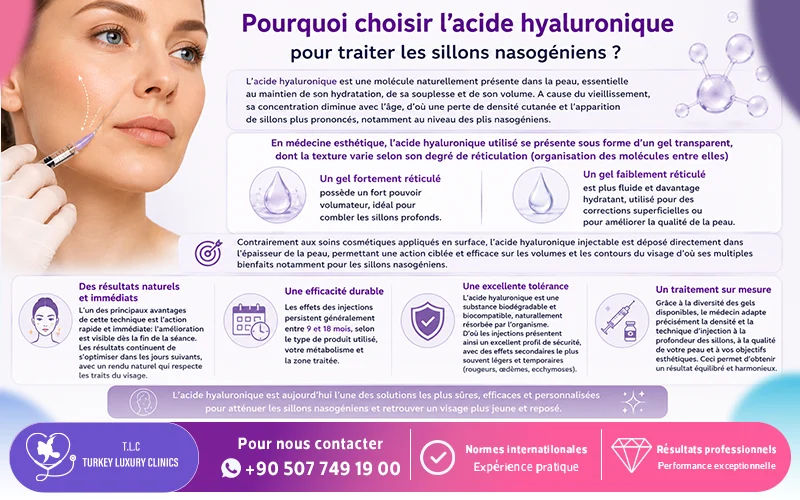 Pourquoi choisir l’acide hyaluronique pour traiter les sillons nasogéniens 