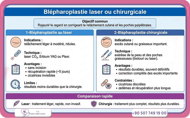 Blépharoplastie laser ou chirurgie