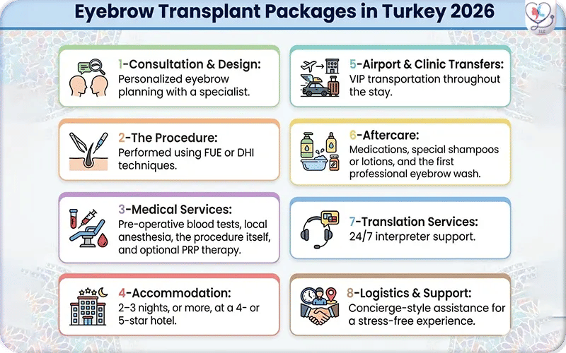 Eyebrow Transplant Packages in Turkey 2026