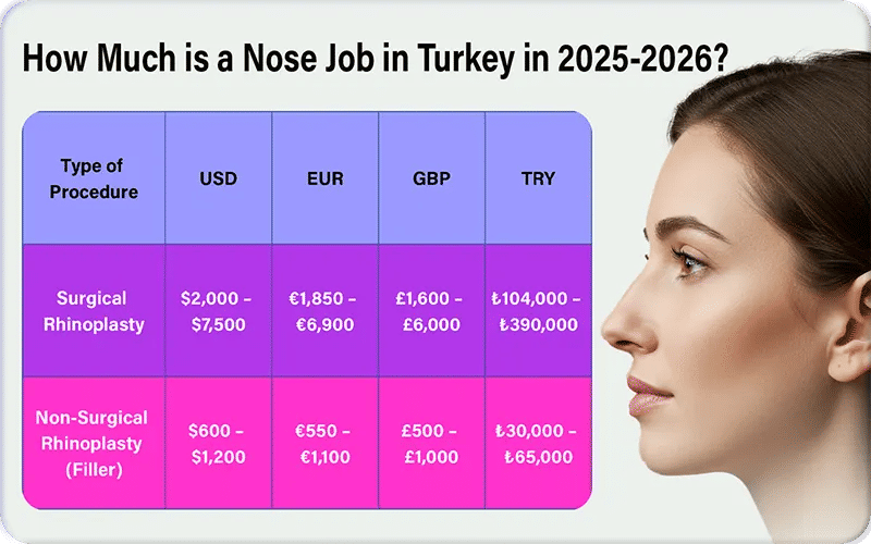 How Much is a Nose Job in Turkey in 2026?