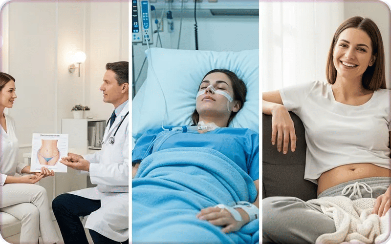 Les différentes étapes de l’opération de plastie abdominale