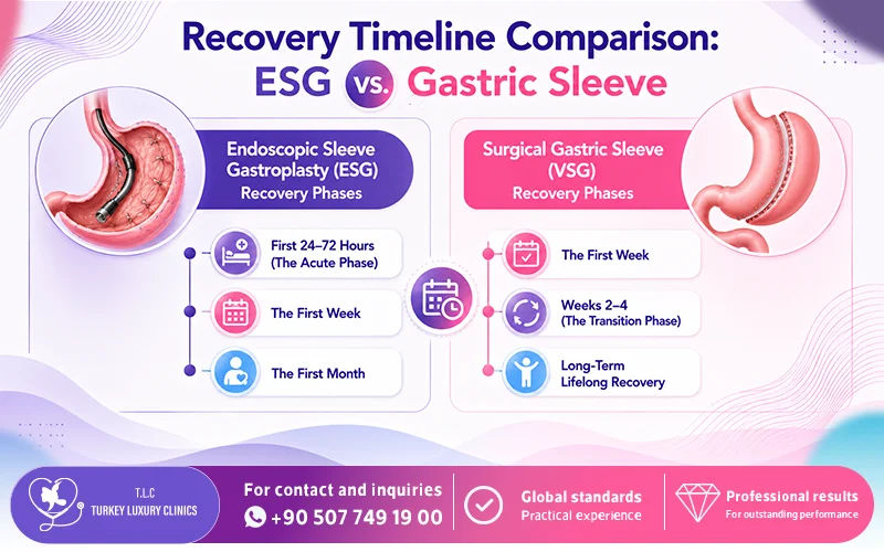 Recovery Timeline Comparison: ESG vs. Gastric Sleeve