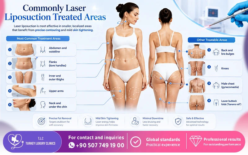 Commonly Laser Liposuction Treated Areas