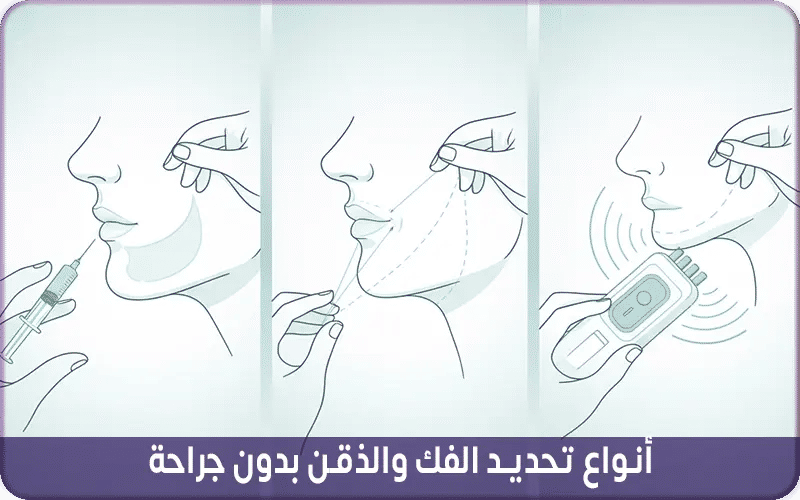 أنواع تحديد الفك والذقن بدون جراحة