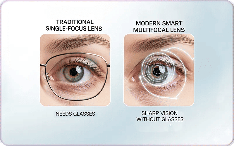 Smart Lenses (Multifocal lenses) vs. Traditional Cataract (monofocal lenses)