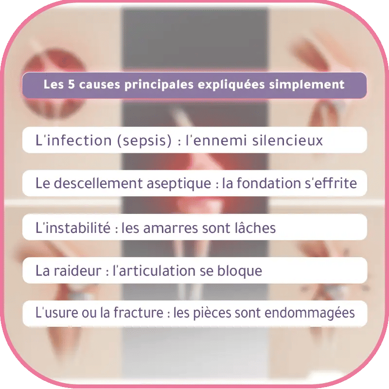 causes échec prothèse du genou