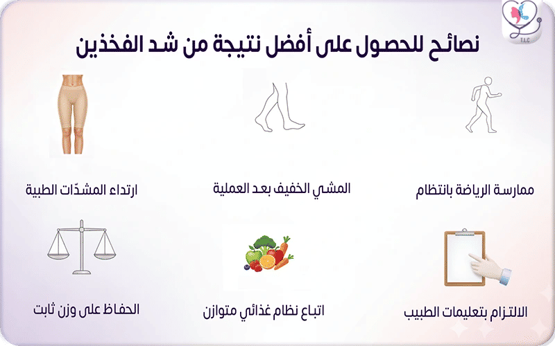 نصائح لضمان نتائج عملية شد الفخذين 