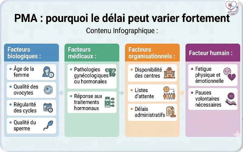 PMA pourquoi le délai peut varier fortement