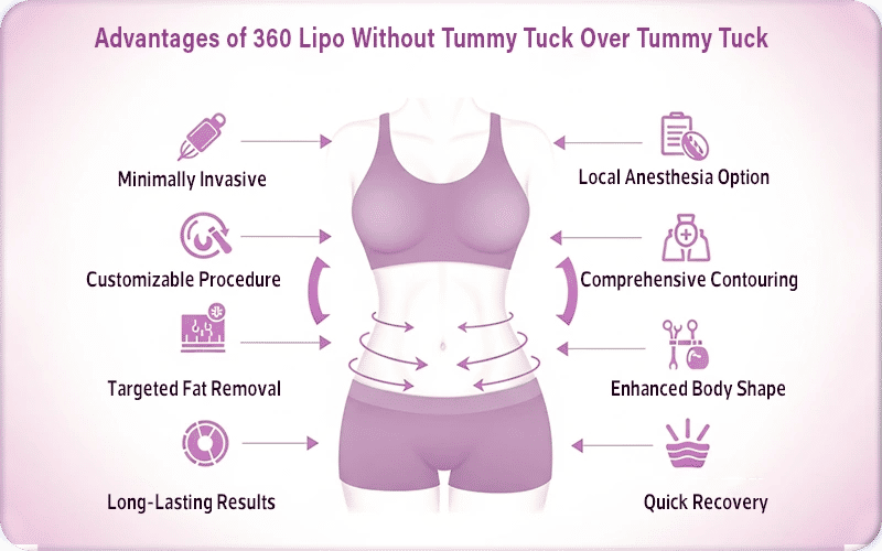 Advantages of 360 Lipo Without Tummy Tuck Over Tummy Tuck