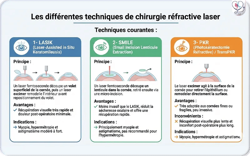 Les différentes techniques de chirurgie réfractive laser