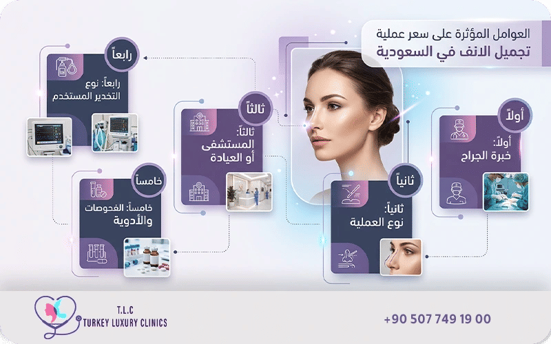 العوامل المؤثرة على سعر عملية تجميل الانف في السعودية