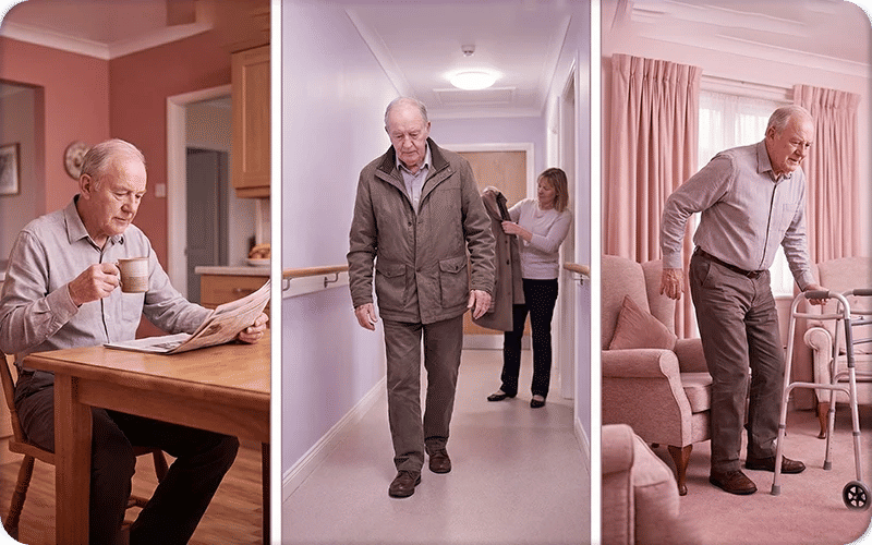 Overview image showing Parkinson’s disease progression with disabling.