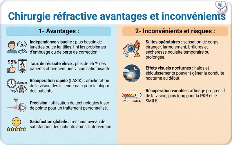 Chirurgie réfractive avantages et inconvénients