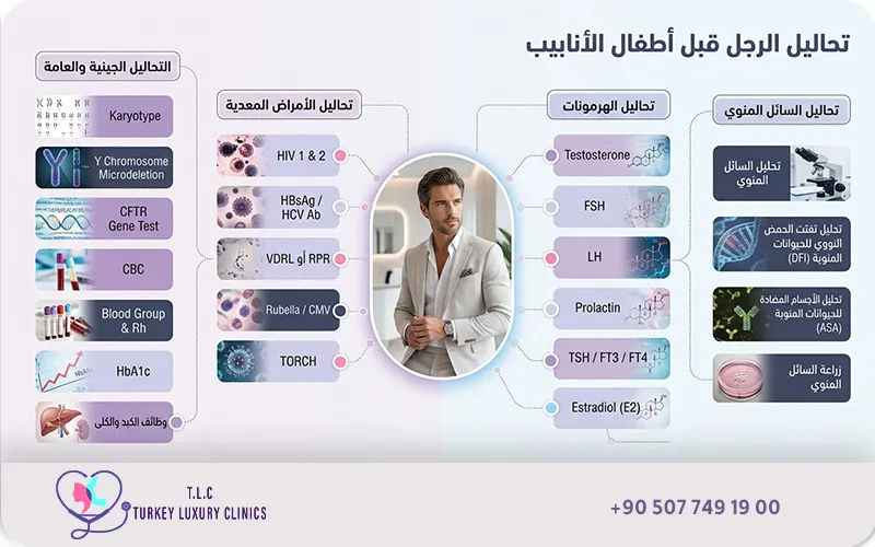 تحاليل الزوج قبل تجربة أطفال الأنابيب