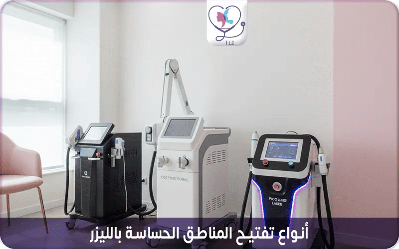 أنواع تفتيح المناطق الحساسة بالليزر