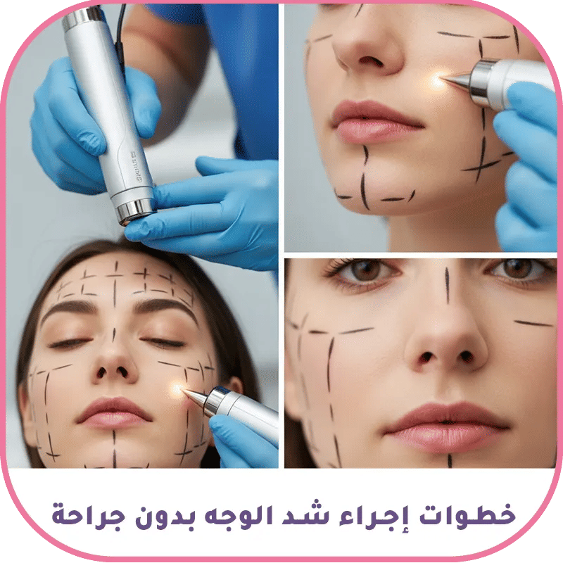 تحضير الوجه برسم الخطوط الدقيقة قبل جلسة شد الوجه في تركيا