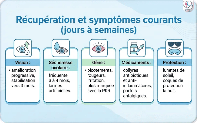 Douleur et suites de l’opération laser des yeux