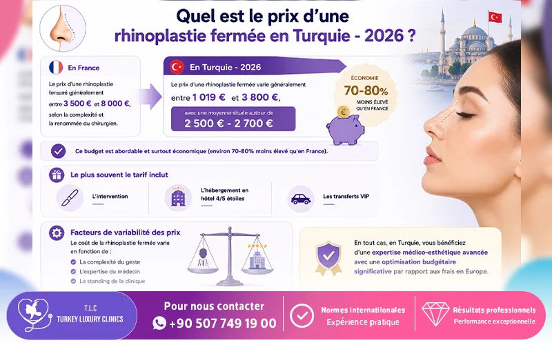 Quel est le prix d’une rhinoplastie fermée en Turquie - 2026?