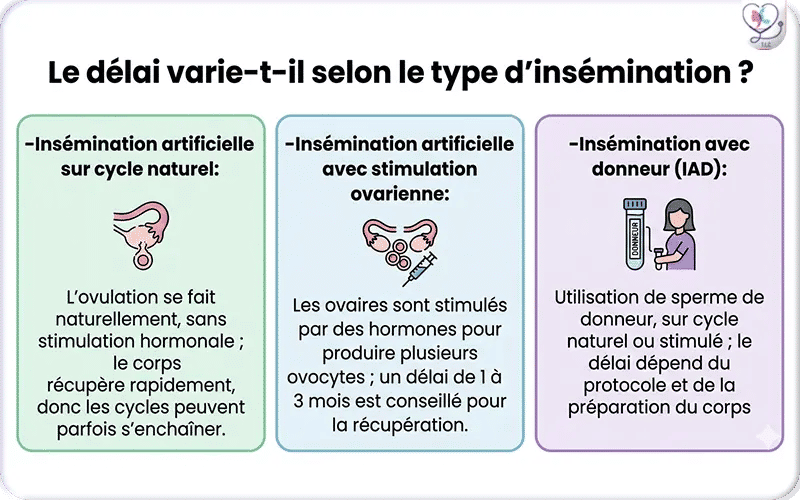 Le délai varie-t-il selon le type d’insémination ?