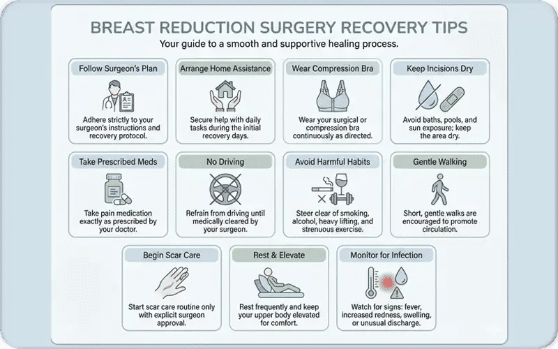 Breast Reduction Surgery Recovery Tips