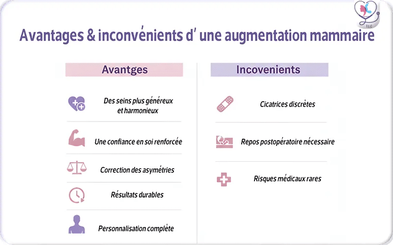 Avantages & inconvénients d' une augmentation mammaire