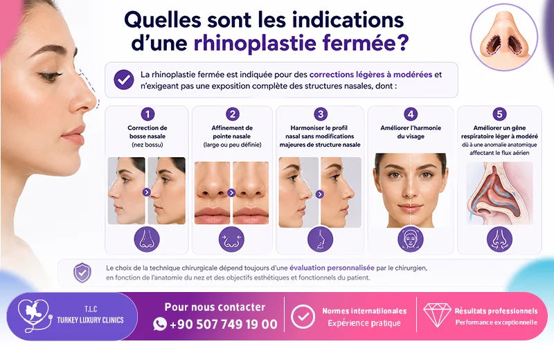 Quelles sont les indications d’une rhinoplastie fermée?