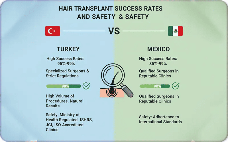 Hair Transplant Success Rates and Safety in Turkey vs. Mexico