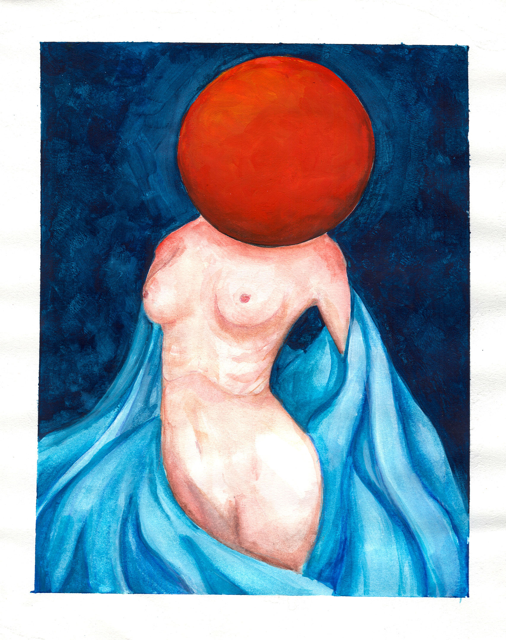 Red Woman - Watercolor