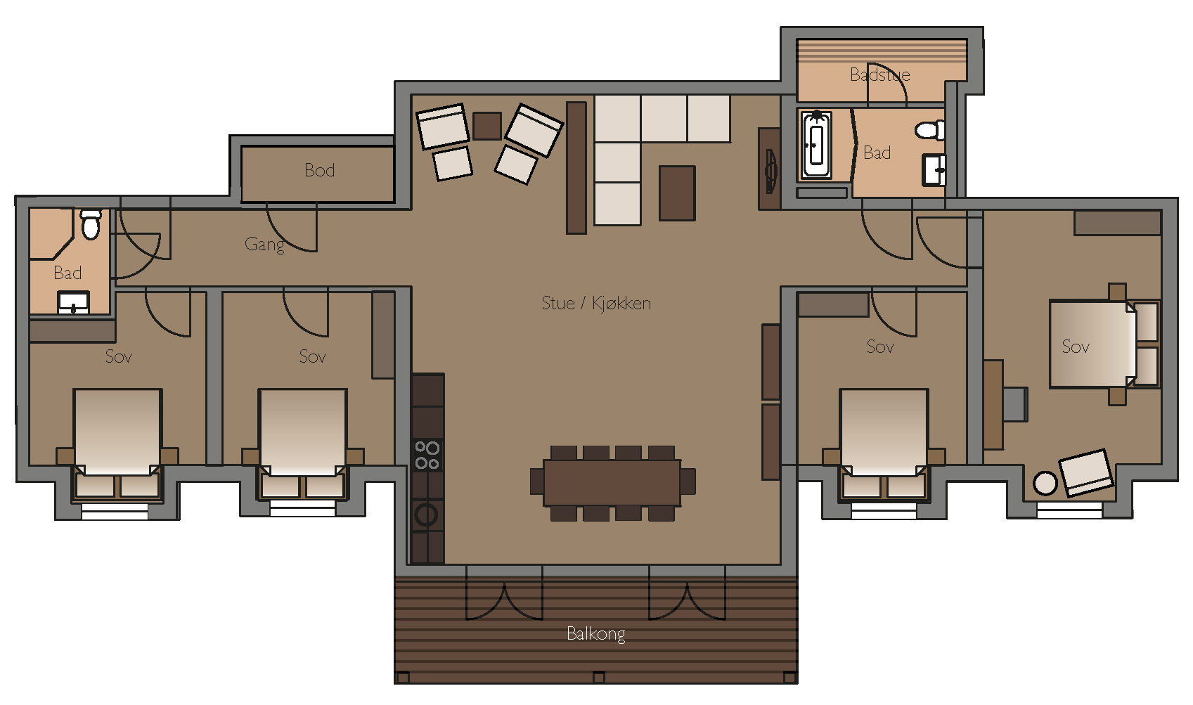 Plantegning af Penthouse Victoria