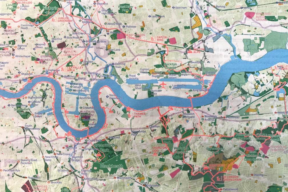 Detail of London National Park City map