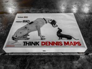 Large format poster - Think Dennis Maps -Image of great dane and small dog -