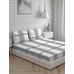 cottage garden pure cotton 300 tc king size double bedsheet set (grey )