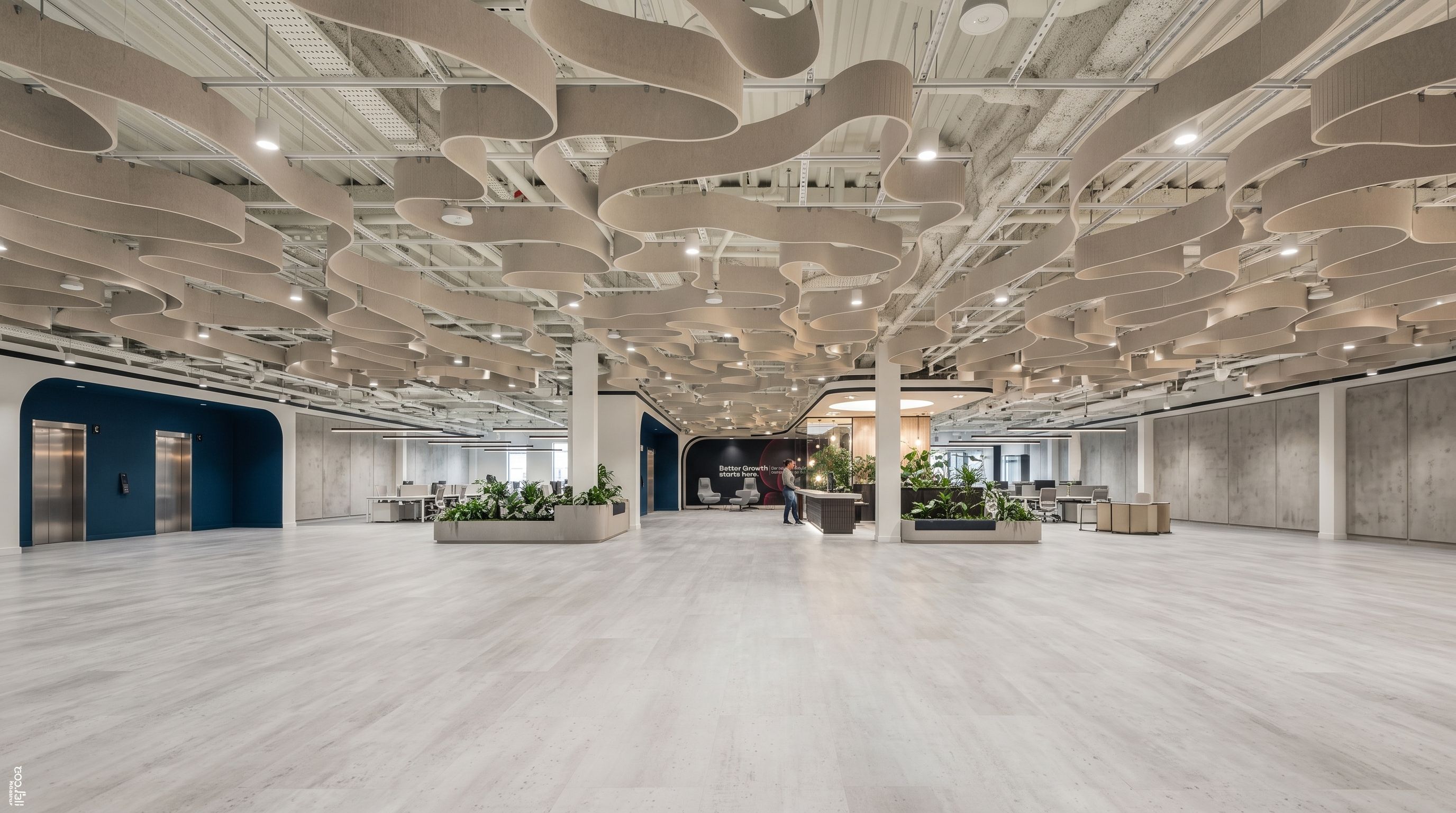 Spacious interior showcasing FX Acoustics wall and ceiling acoustic treatments