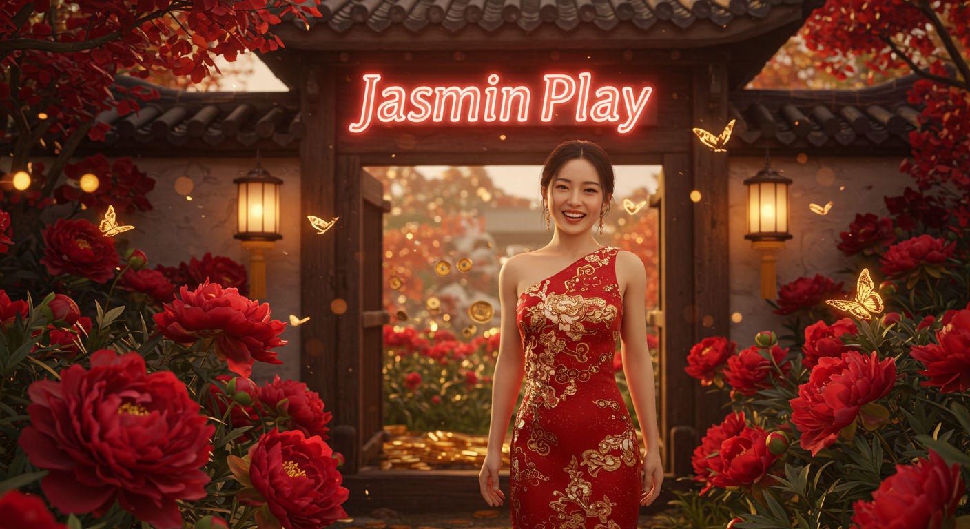 Gambar utama menunjukkan tampilan modern dengan logo Jasminplay dan ikon slot online terbaik 2025, mengindikasikan peluang jackpot gacor.