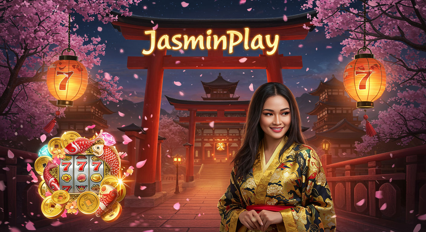Gambar banner Jasminplay dengan logo brand dan teks 'JASMINPLAY Situs Slot Online dengan Fitur Lengkap & Terbaru 2025', menunjukkan platform judi online terkemuka.