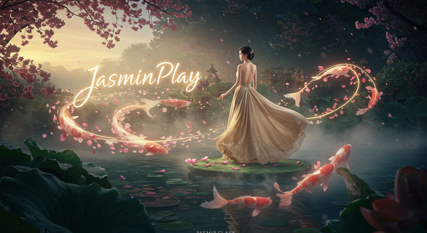 Gambar utama menunjukkan logo Jasminplay dengan latar belakang permainan slot yang menarik, menyiratkan keamanan dan potensi keuntungan. Main slot di Jasminplay dijamin aman dan menguntungkan.