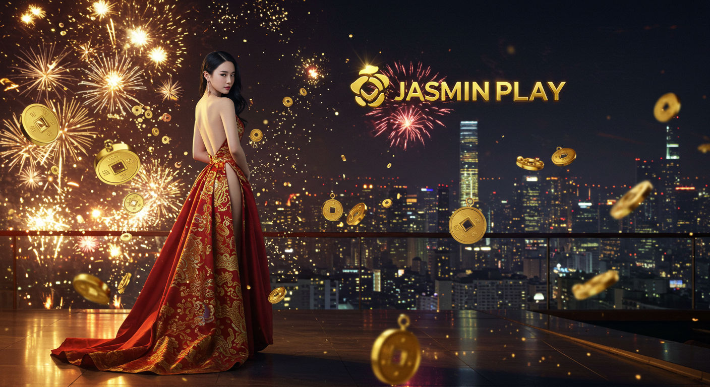 Ilustrasi bermain slot online di Jasminplay dengan koin emas dan simbol jackpot, menunjukkan strategi dan bonus yang melimpah.