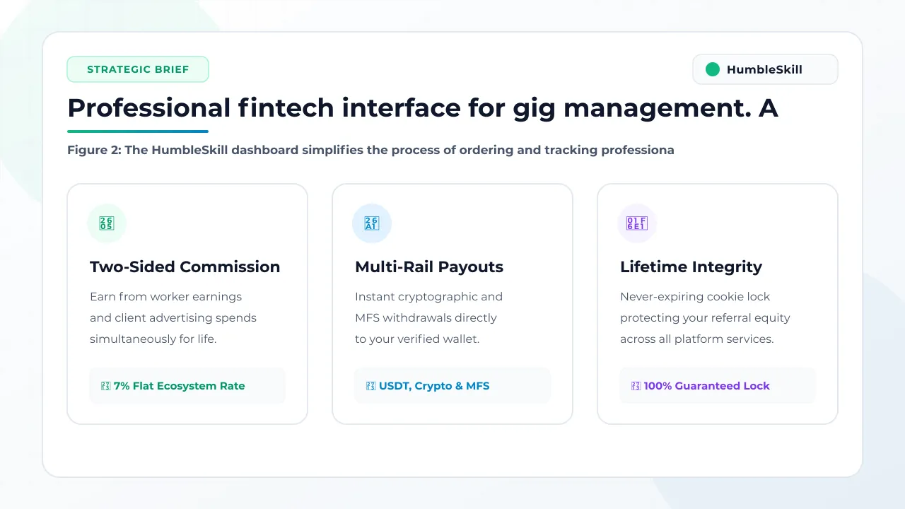 A professional dark-mode user interface displaying video engagement metrics and gig management modules.