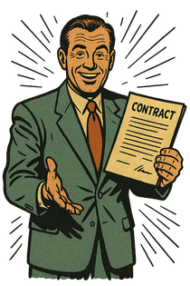 A friendly counselor presenting the terms