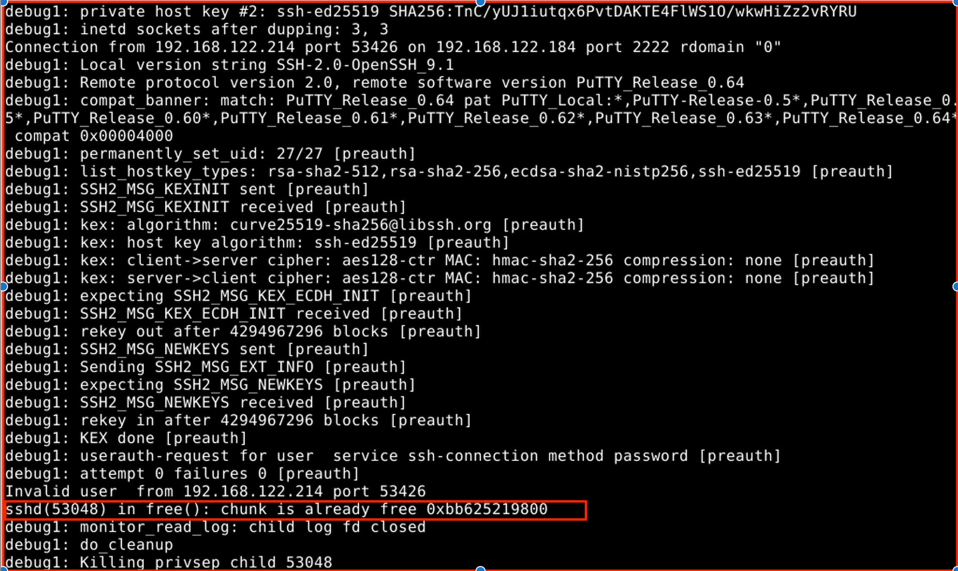 Analysis for OpenSSH Double Free Pre Authentication vsociety