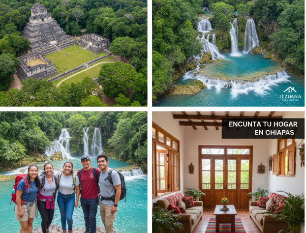Ruinas mayas o artesanías de Chiapas, simbolizando su herencia histórica y tradiciones vivas.