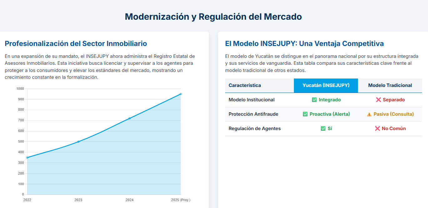 Tabla de datos que resume los beneficios y la importancia de los servicios de Insejupy.