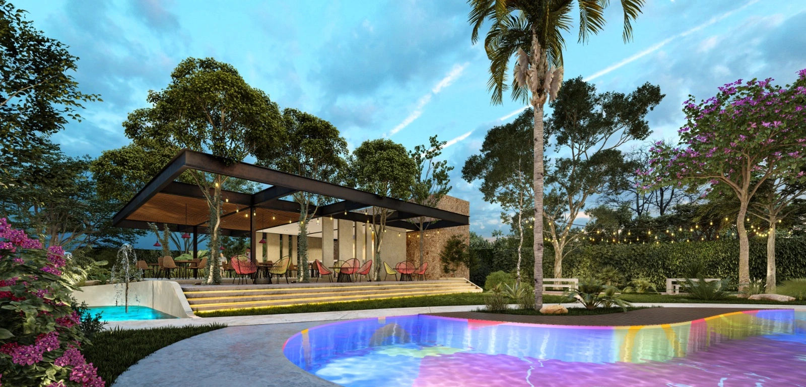 Fachada de una casa moderna en Yucatán, mostrando el crecimiento inmobiliario