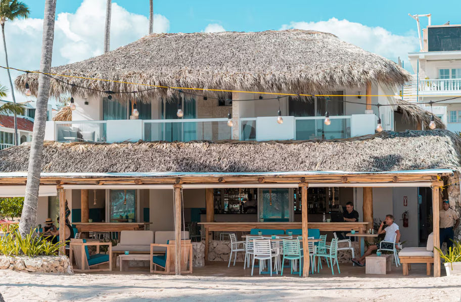 Main facade of the luxurious Villa Blanca at Punta Cana Resort