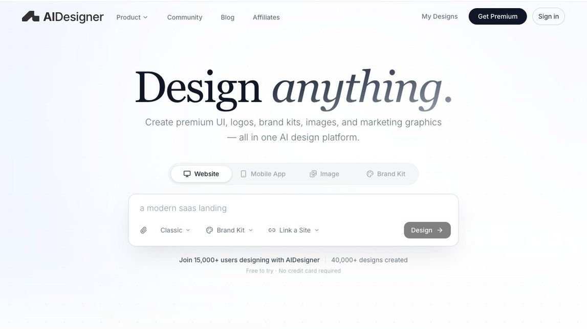 Screenshot of AIDesigner