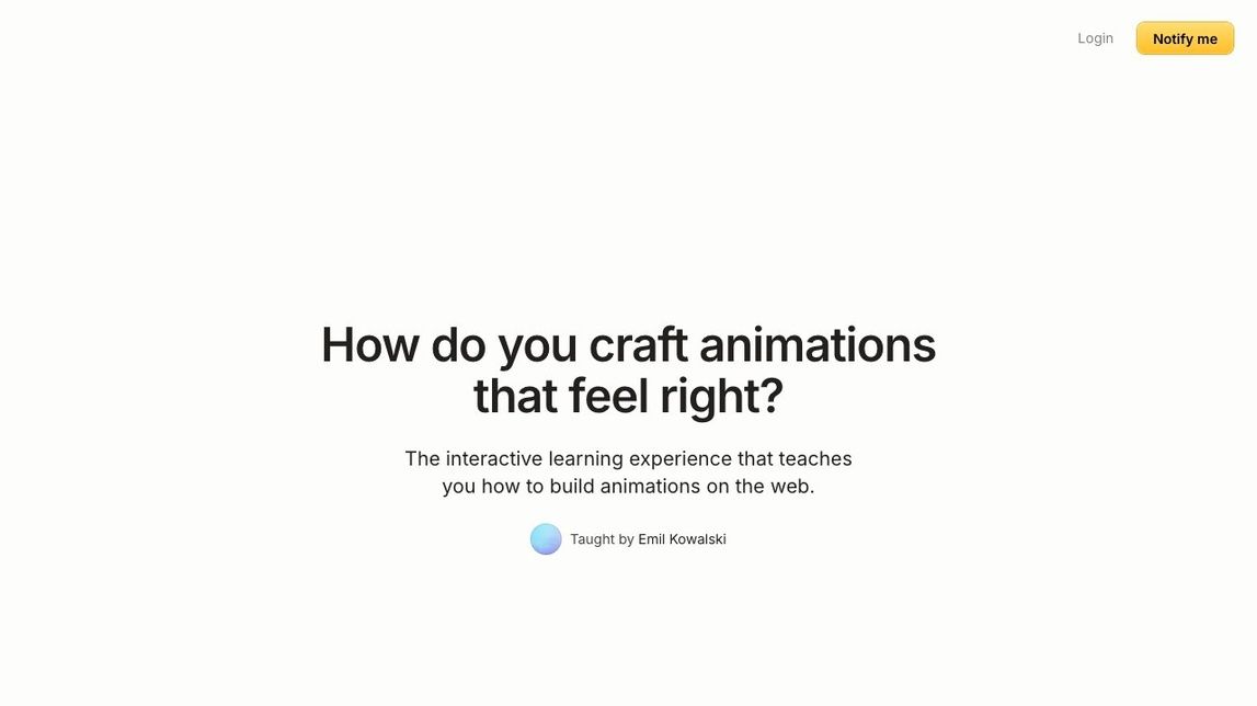 Screenshot of Animations on the Web