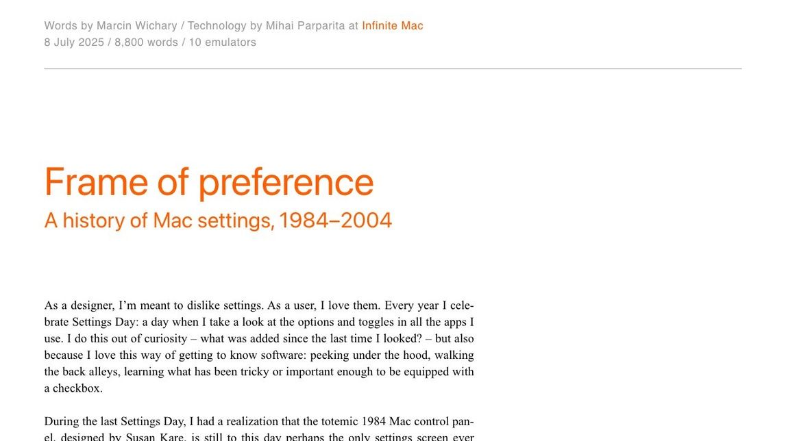Screenshot of Frame of preference