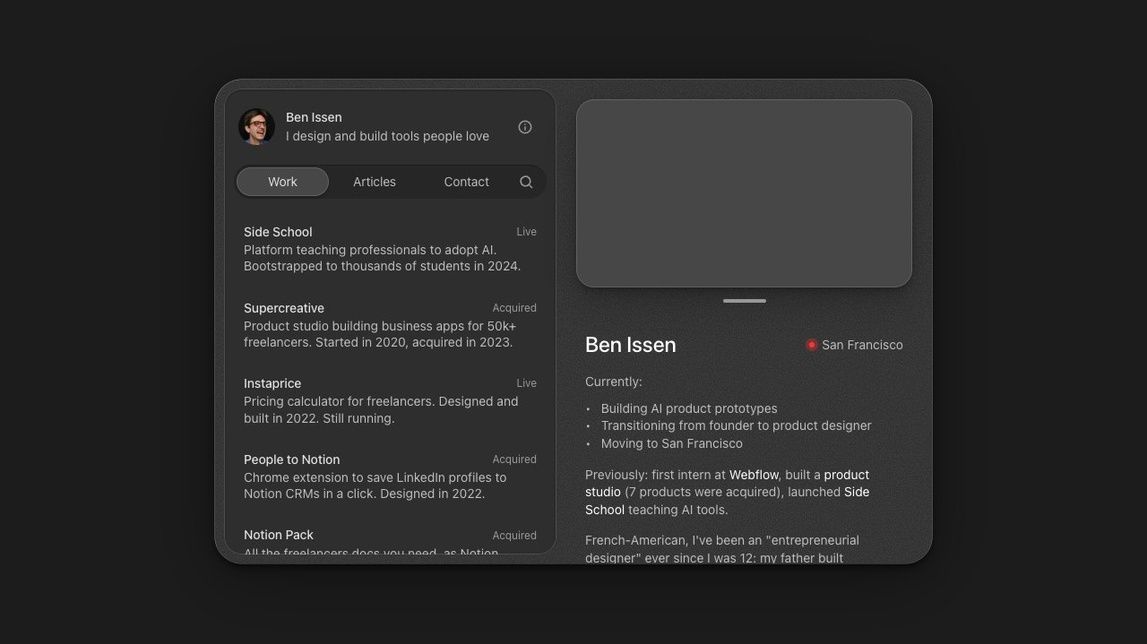 Screenshot of Ben Issen