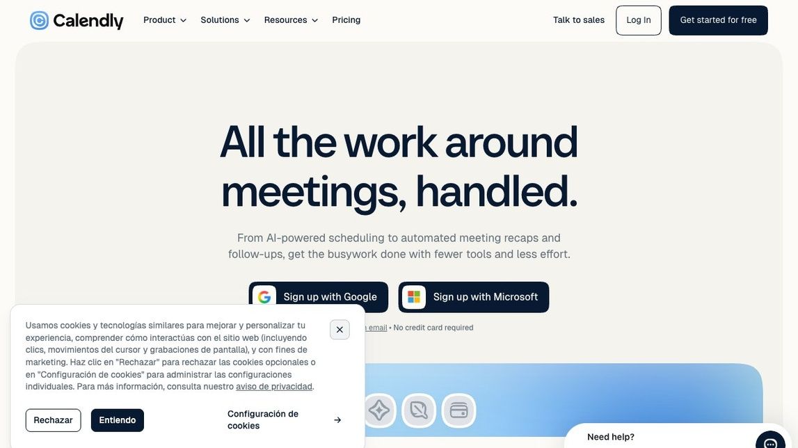 Screenshot of Calendly