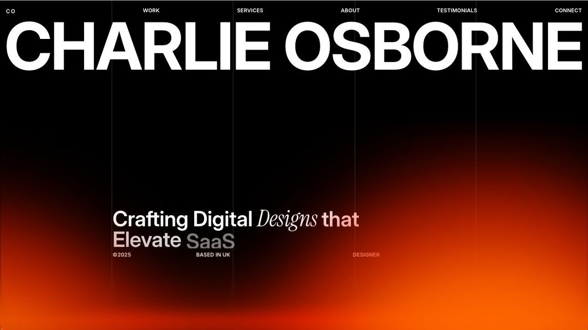 Screenshot of Charlie Osborne Brand and Web Designer